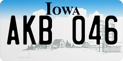 IA license plate AKB046