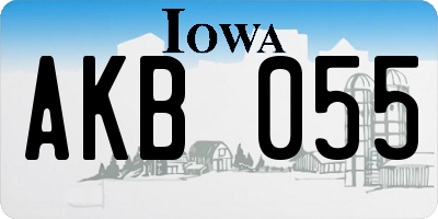 IA license plate AKB055
