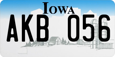 IA license plate AKB056