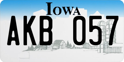 IA license plate AKB057