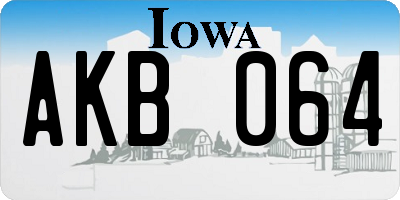 IA license plate AKB064