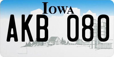 IA license plate AKB080