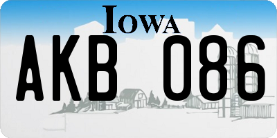 IA license plate AKB086