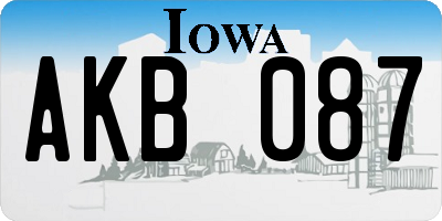 IA license plate AKB087