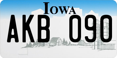 IA license plate AKB090