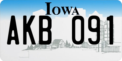 IA license plate AKB091