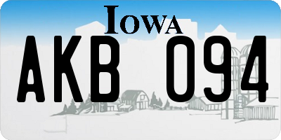 IA license plate AKB094