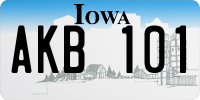 IA license plate AKB101