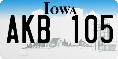IA license plate AKB105