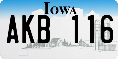 IA license plate AKB116