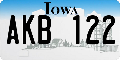 IA license plate AKB122
