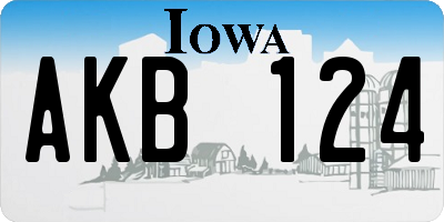 IA license plate AKB124