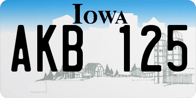 IA license plate AKB125