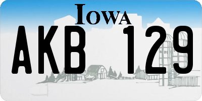 IA license plate AKB129