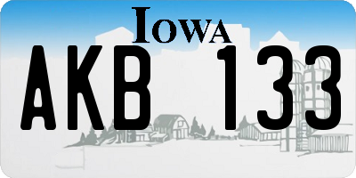 IA license plate AKB133