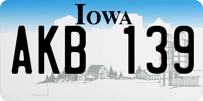 IA license plate AKB139