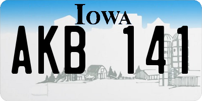 IA license plate AKB141