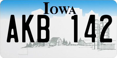 IA license plate AKB142