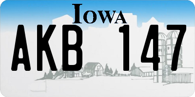 IA license plate AKB147