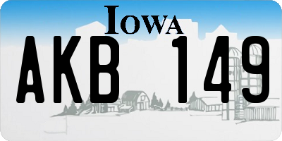 IA license plate AKB149