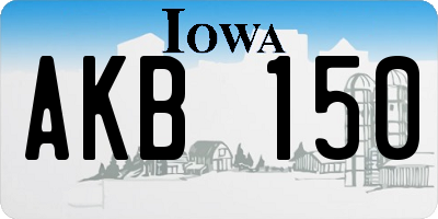 IA license plate AKB150