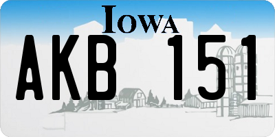 IA license plate AKB151