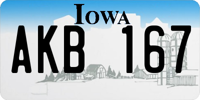 IA license plate AKB167