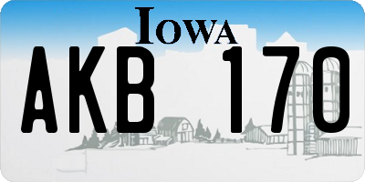 IA license plate AKB170