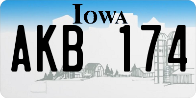 IA license plate AKB174