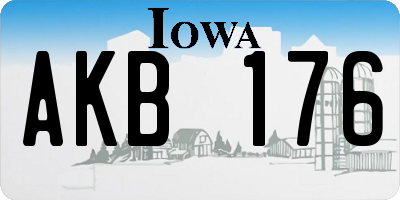 IA license plate AKB176