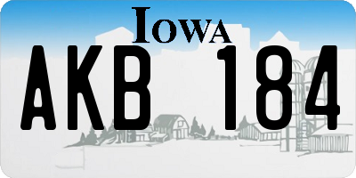 IA license plate AKB184