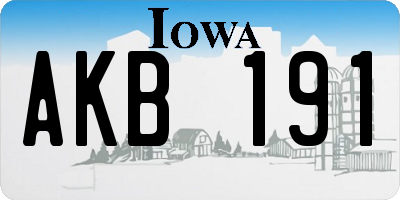 IA license plate AKB191