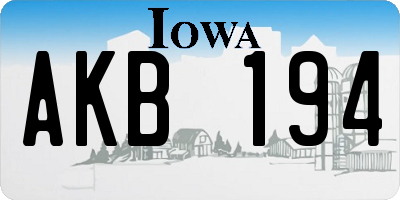 IA license plate AKB194