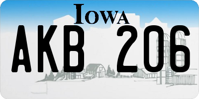 IA license plate AKB206