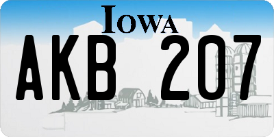 IA license plate AKB207