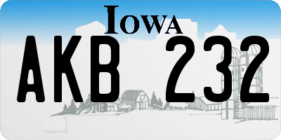 IA license plate AKB232