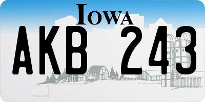 IA license plate AKB243