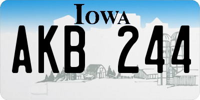 IA license plate AKB244