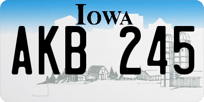 IA license plate AKB245