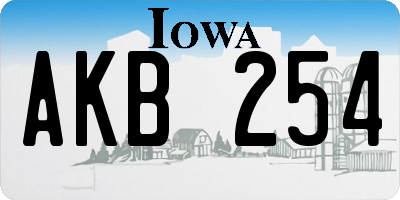 IA license plate AKB254