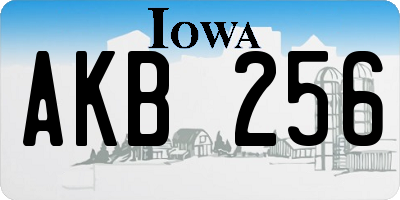 IA license plate AKB256