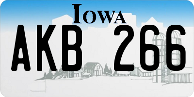 IA license plate AKB266