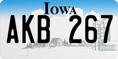 IA license plate AKB267