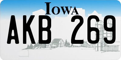 IA license plate AKB269