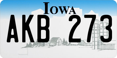 IA license plate AKB273