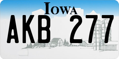 IA license plate AKB277