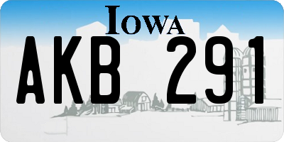 IA license plate AKB291