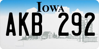 IA license plate AKB292