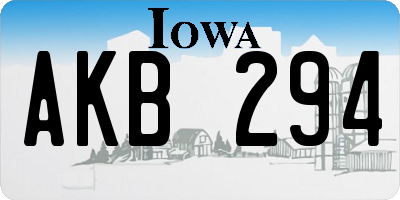IA license plate AKB294