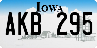 IA license plate AKB295